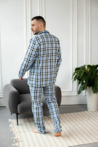 Чоловіча котонова піжама BO.Brand, колір блакитний - Зображення 3