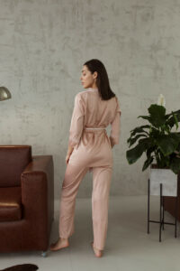 Жіноча піжама BO.Brand всесезонна, сорочка та штани, колір пудровий - Зображення 4