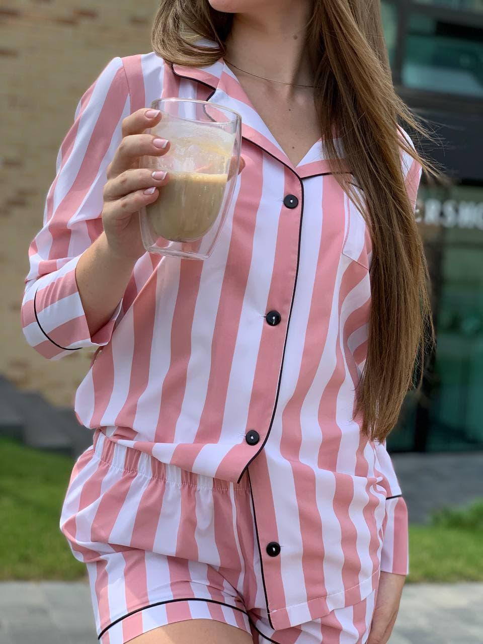 3238475712_zhenskaya-pizhama-3 Жіноча піжама 3 в 1 BO.Brand (сорочка, штани, шорти) - Зображення 1