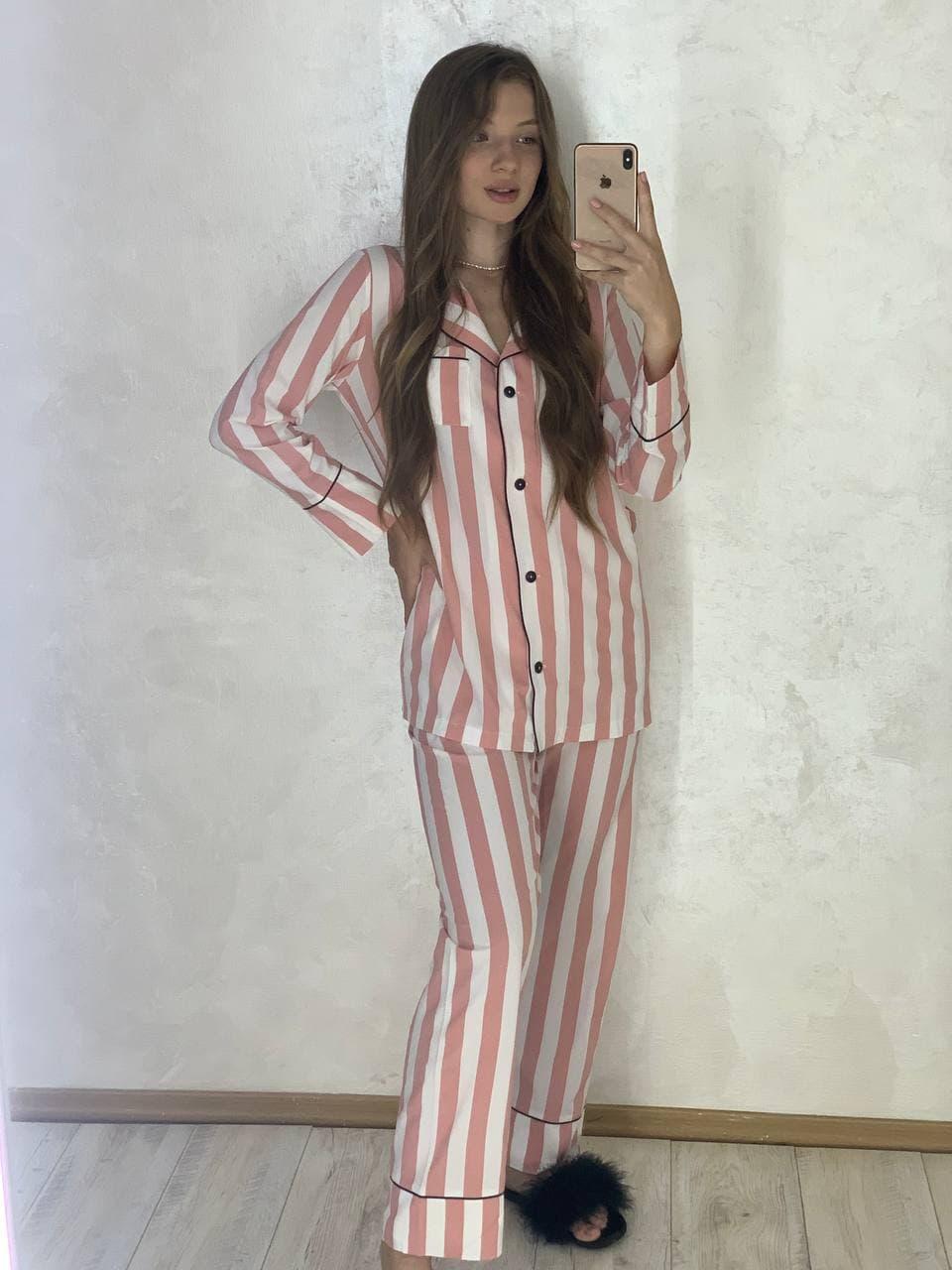 3301038444_pizhama-zhenskaya-rubashka Піжама жіноча BO.Brand (сорочка з довгим рукавом, штани, шорти) - Зображення 1