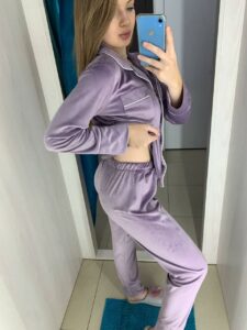 Тепла жіноча піжама BO.Brand на ґудзиках зі штанами - Зображення 8