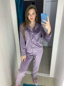 Тепла жіноча піжама BO.Brand на ґудзиках зі штанами - Зображення 9