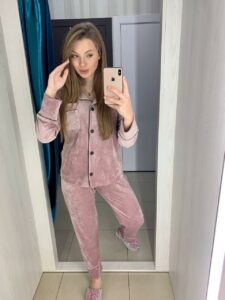 Жіноча домашня піжама BO.Brand на ґудзиках і штани, колір пудровий - Зображення 4