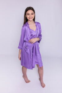 Жіночий халат та сорочка BO.Brand (шовк, пудровий) - Зображення 9