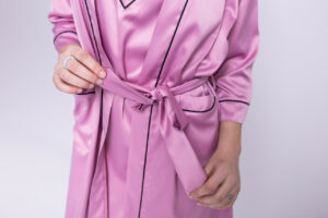 Жіночий халат та сорочка BO.Brand (шовк, пудровий) - Зображення 5