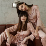 Жіноча піжама BO.Brand всесезонна, сорочка та штани, колір пудровий