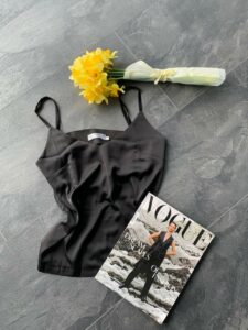 Шовкова майка жіноча BO.Brand колір чорний і білий - Зображення 2