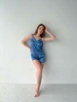 Жіноча піжама BO.Brand 2 в1 майка і шорти, колір блакитний - Зображення 6