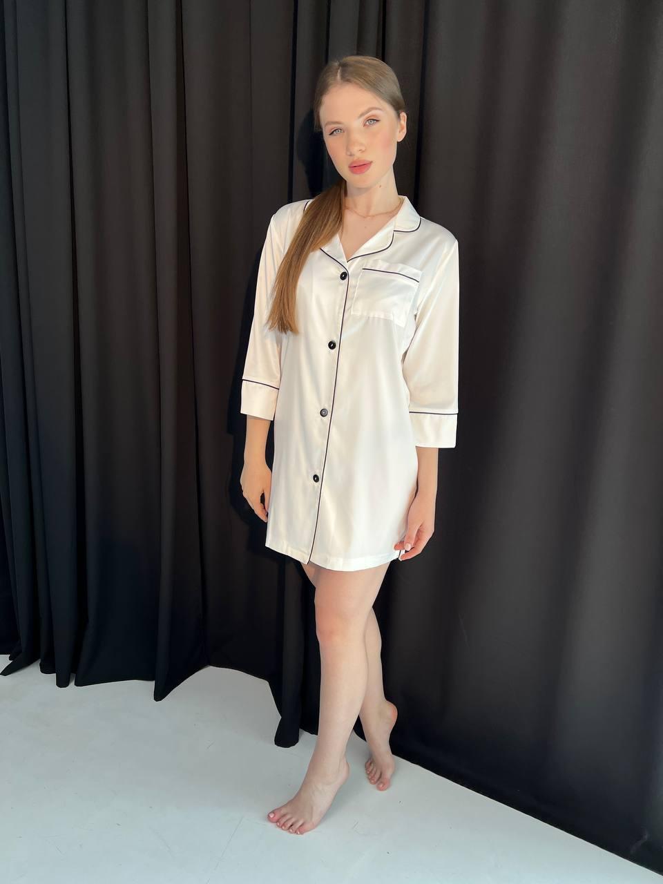 3848529769_rubashka-na-pugovkah Жіночий халат BO.Brand (сорочка для дому та відпочинку, колір білий) - Зображення 1
