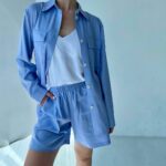 Жіночий льняний костюм BO.Brand (сорочка та шорти)