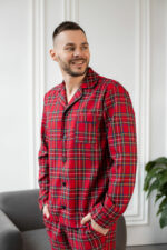 Чоловіча котонова піжама BO.Brand, колір червоний в клітинку - Зображення 2