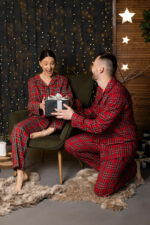 Сімейні піжами BO.Brand червоні у клітинку (чоловіча та жіноча піжами, котон) - Зображення 20