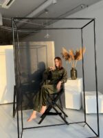 Велюрова жіноча піжама BO.Brand (кофта та штани, колір Хакі) - Зображення 4