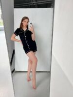 Піжама жіноча BO.Brand двійка, сорочка та шорти, чорний - Зображення 8