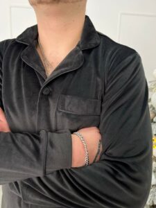 Чоловіча велюрова піжама BO.Brand чорний колір - Зображення 12