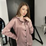 Жіноча піжама шовкова BO.Brand 2 в 1, колір пудра - Зображення 3