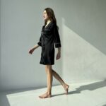 Жіноча шовкова сорочка BO.Brand для дому, колір чорний - Зображення 7