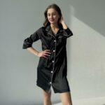 Жіноча шовкова сорочка BO.Brand для дому, колір чорний - Зображення 9