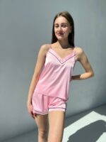 Жіноча майка і шорти BO.Brand, піжама рожевого кольору - Зображення 6