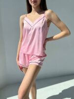 Жіноча майка і шорти BO.Brand, піжама рожевого кольору - Зображення 8