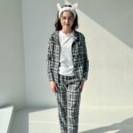 Жіноча піжама у сіру клітинку BO.Brand, натуральна тканина котон - Зображення 4