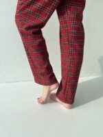 Жіноча піжама в клітинку BO.Brand, натуральна тканина котон, колір червоний - Зображення 9