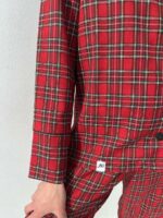 Жіноча піжама в клітинку BO.Brand, натуральна тканина котон, колір червоний - Зображення 7