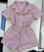 Піжама жіноча з бавовни BO.Brand у рожеву смужку - Зображення 9