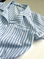 Піжама жіноча з коротким рукавом BO.Brand (сорочка та шорти, котон, блакитна смужка) - Зображення 8