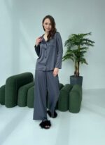 Жіноча піжама BO.Brand сорочка та штани, колір графіт - Зображення 9