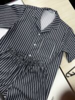 Чоловіча піжама BO.Brand, котон (сорочка на ґудзиках та шорти з кишенями, смужка графіт) - Зображення 8