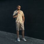 Чоловіча піжама BO.Brand з льону в бежеву смужку - Зображення 9