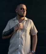 Чоловіча піжама BO.Brand з льону в бежеву смужку - Зображення 11