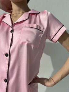 Жіноча піжама BO.Brand із шортами, двійка, рожевий шовк - Зображення 6