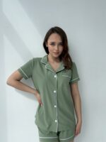 Жіноча піжама з шортами BO.Brand в оливковому кольорі - Зображення 9