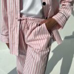 Жіноча піжама BO.Brand двійка, сорочка та штани, рожева смужка - Зображення 9