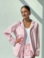 Жіноча піжама BO.Brand двійка, сорочка та штани, рожева смужка - Зображення 7