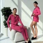 Піжама малинова BO.Brand 3 в 1, комплект сорочка, шорти та штани