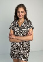 Жіноча сорочка та шорти BO.Brand, піжама смугаста - Зображення 3