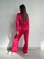 Піжама шовкова малинова BO.Brand, сорочка та штани - Зображення 4