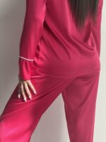 Піжама шовкова малинова BO.Brand, сорочка та штани - Зображення 9