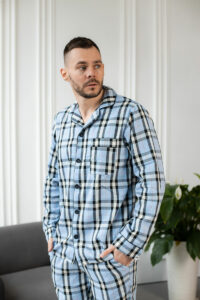 Чоловіча котонова піжама BO.Brand, колір блакитний - Зображення 4