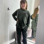 Велюрова піжама для дітей BO.Brand, светр зі штанами, колір хакі