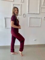 Піжама жіноча BO.Brand чорна велюрова 3 в 1 (футболка, шорти та штани) - Зображення 25