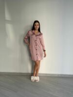 Шовкова жіноча піжама для дому BO.Brand, колір пудровий - Зображення 9