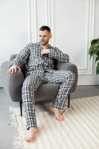 Чоловіча котонова піжама BO.Brand, колір сірий - Зображення 5