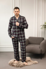 Чоловіча піжама BO.Brand котонова у синю клітинку - Зображення 9