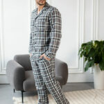 Чоловіча котонова піжама BO.Brand, колір сірий