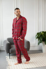 Чоловіча котонова піжама BO.Brand, колір червоний в клітинку - Зображення 13