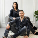 Парні піжами BO.Brand, сорочка та штани з кишенями, колір графіт